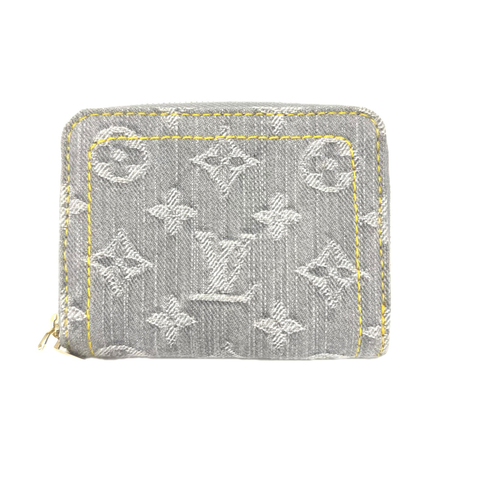LOUIS VUITTON Monogram Denim Zippy Coin Purse M14277 Wallet/Coin Case Gray Le...